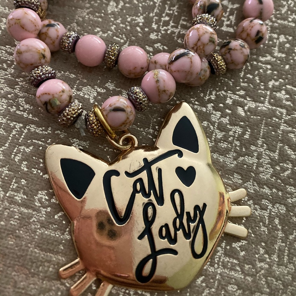 Cat lady charm bracelet
